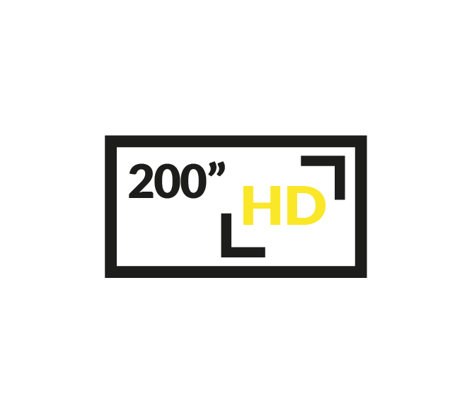 Up to 200” Full HD resolution