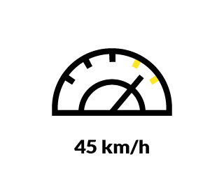Speed up to 45 km/h