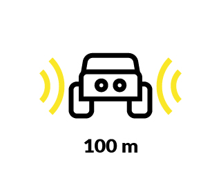 Range up to 100 metres